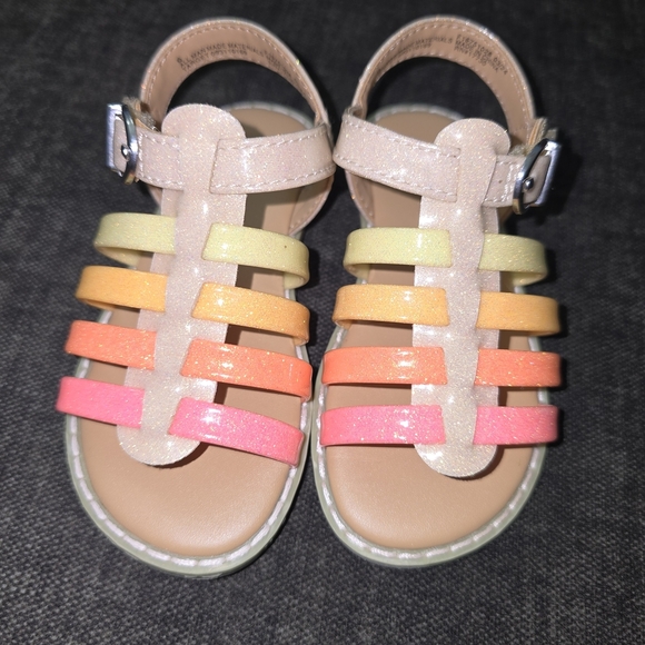 Cat & Jack Other - Cat & Jack Glittery Rainbow Kids Slippers